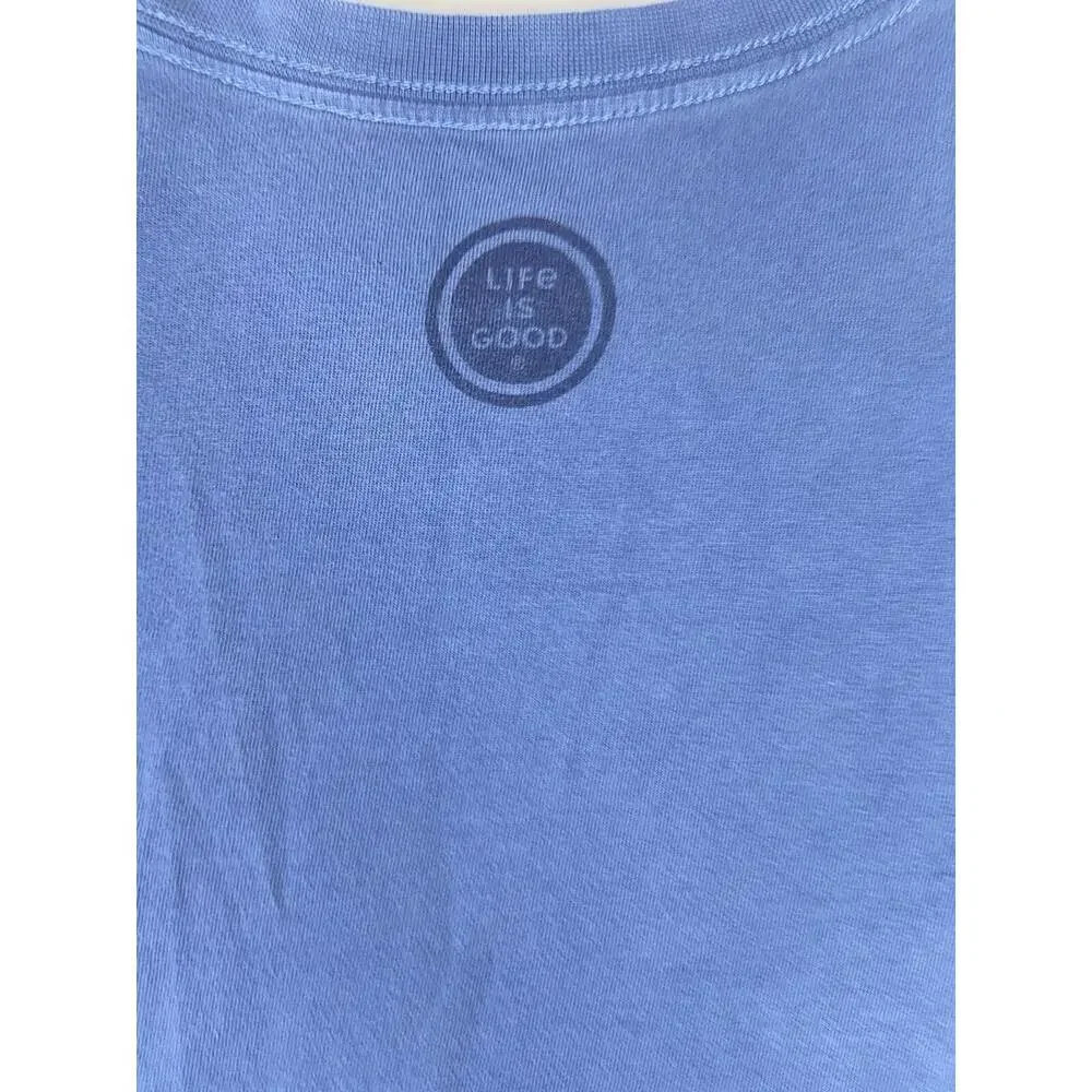 Life Is Good T Shirt M Work From Home Pants Optional S/S Dog XXL Blue Crew Neck - Picture 9 of 10